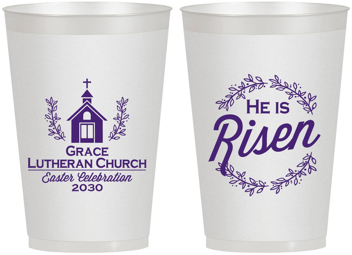 Personalized Easter 12 oz Frosted Cups - He Is Risen | 210026