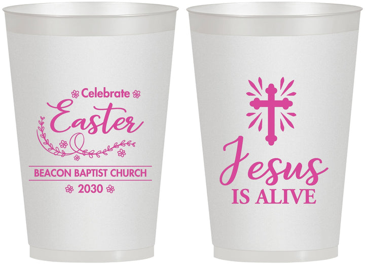 Personalized Easter 12 oz Frosted Cups - Jesus Is Alive | 210027
