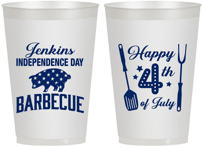 Personalized 4th Of July 12 oz Frosted Cups - Barbecue Bbq | 220001