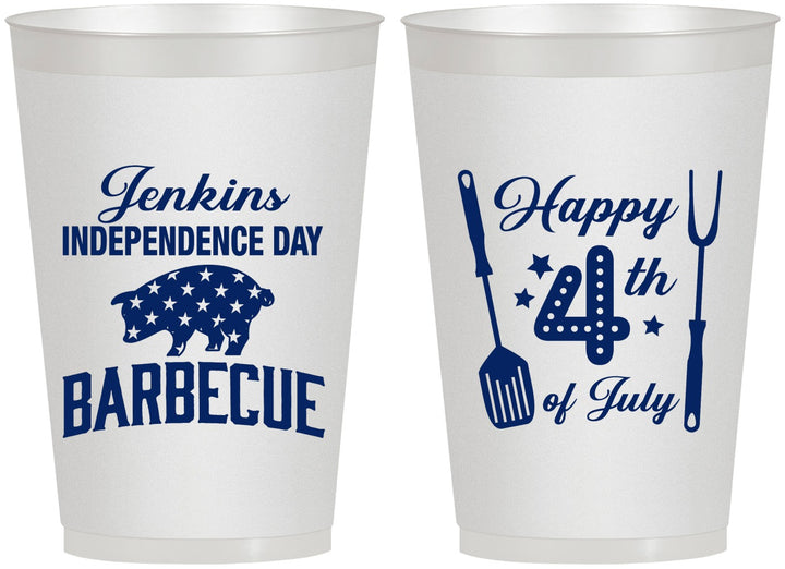 Personalized 4th Of July 12 oz Frosted Cups - Barbecue Bbq | 220001