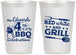 Personalized 4th Of July 12 oz Frosted Cups - Red White Grill | 220005