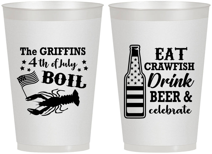 Personalized 4th Of July 12 oz Frosted Cups - Crawfish Boil | 220012