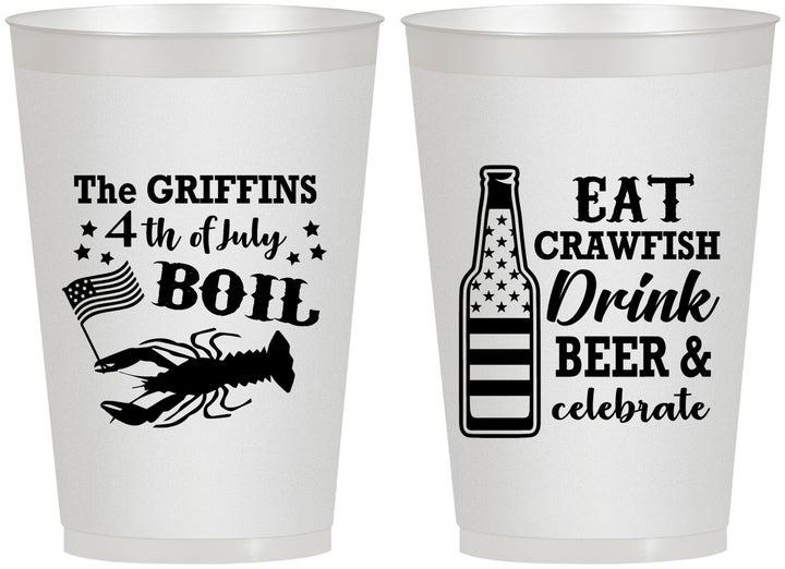 Personalized 4th Of July 12 oz Frosted Cups - Crawfish Boil | 220012