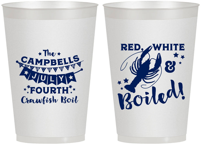 Personalized 4th Of July 12 oz Frosted Cups - Crawfish Boil | 220013