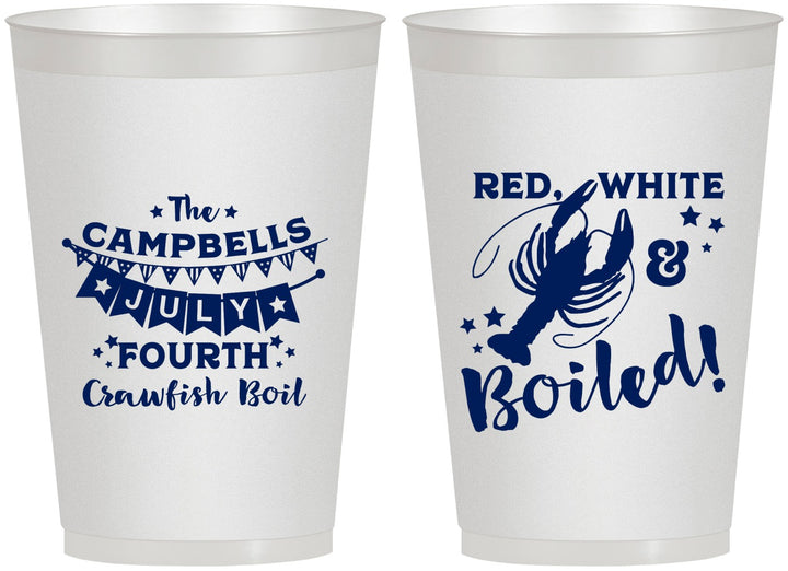 Personalized 4th Of July 12 oz Frosted Cups - Crawfish Boil | 220013