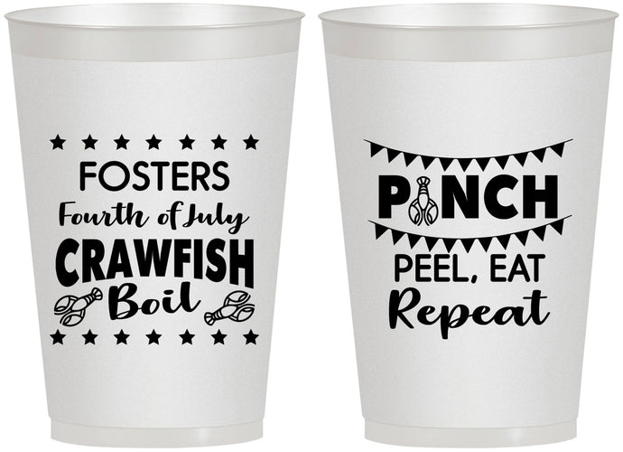Personalized 4th Of July 12 oz Frosted Cups - Crawfish Boil | 220016