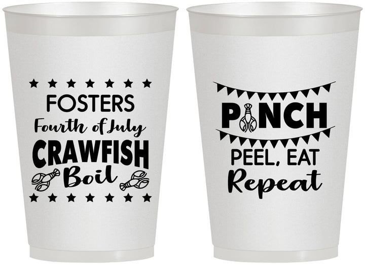 Personalized 4th Of July 12 oz Frosted Cups - Crawfish Boil | 220016