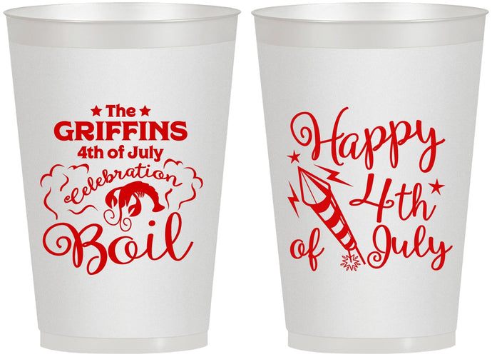 Personalized 4th Of July 12 oz Frosted Cups - Crawfish Boil | 220018