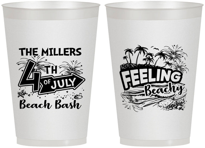 Personalized 4th Of July 12 oz Frosted Cups - Feeling Beachy | 220024