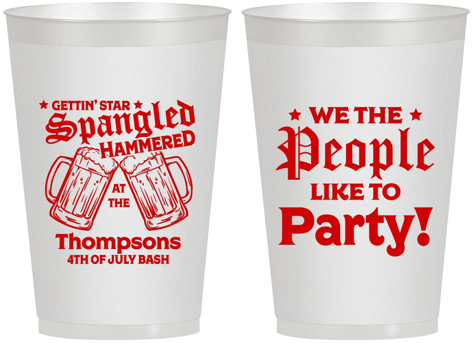 Personalized 4th Of July 12 oz Frosted Cups - We The People | 220030