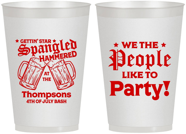 Personalized 4th Of July 12 oz Frosted Cups - We The People | 220030