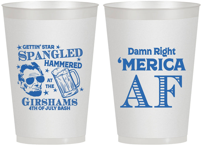 Personalized 4th Of July 12 oz Frosted Cups - Merica Af | 220031
