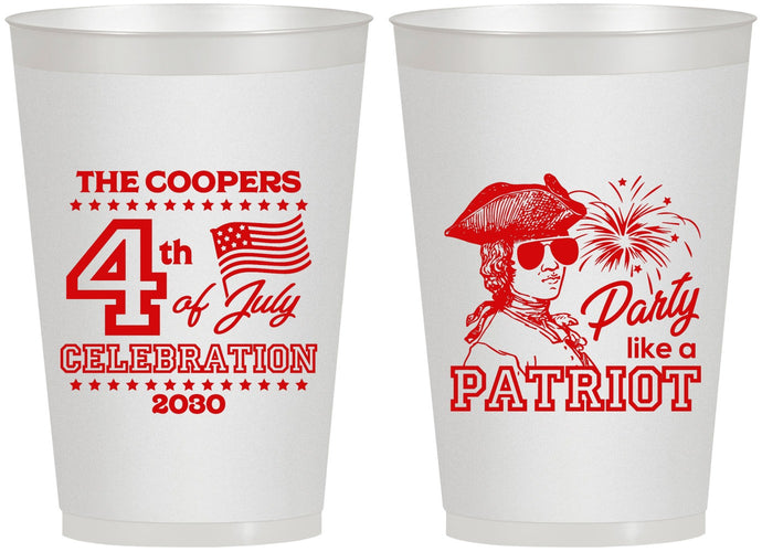 Personalized 4th Of July 12 oz Frosted Cups - Patriot | 220038