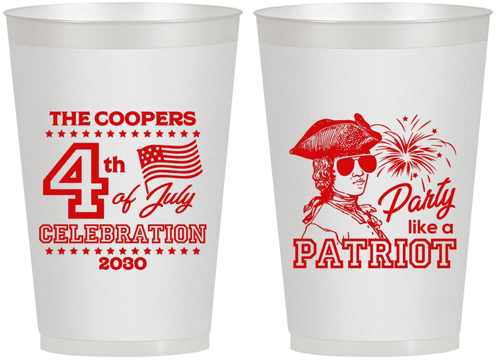 Personalized 4th Of July 12 oz Frosted Cups - Patriot | 220038