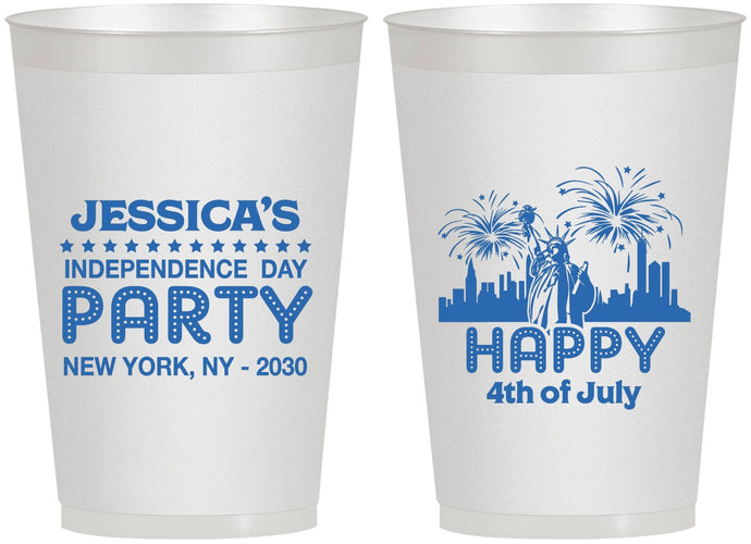 Personalized 4th Of July 12 oz Frosted Cups - New York | 220039