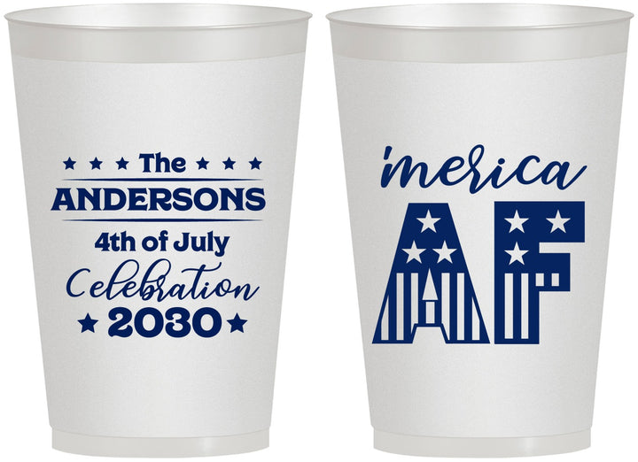 Personalized 4th Of July 12 oz Frosted Cups - Merica Af | 220041
