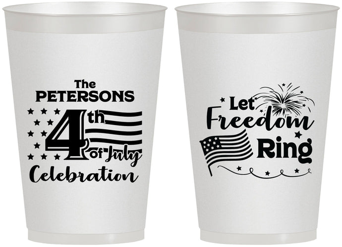Personalized 4th Of July 12 oz Frosted Cups - Fireworks | 220048