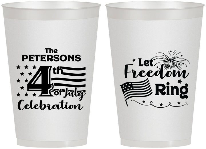 Personalized 4th Of July 12 oz Frosted Cups - Fireworks | 220048