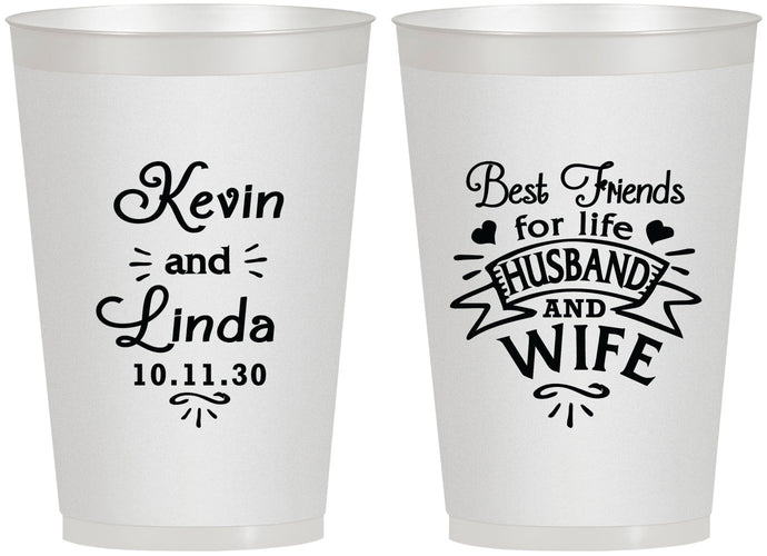 Personalized Wedding 12 oz Frosted Cups - Best Friends | 221