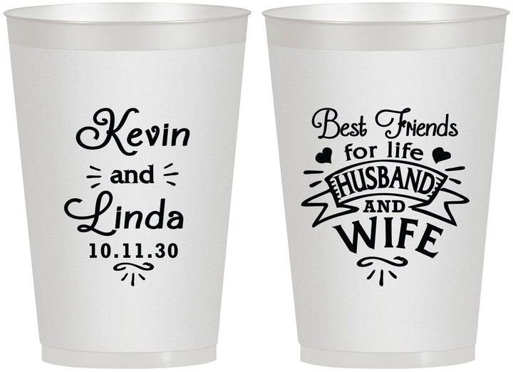 Personalized Wedding 12 oz Frosted Cups - Best Friends | 221