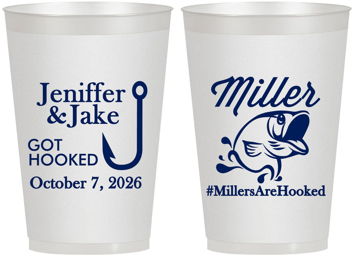 Personalized Wedding 12 oz Frosted Cups - Got Hook Fish | 230