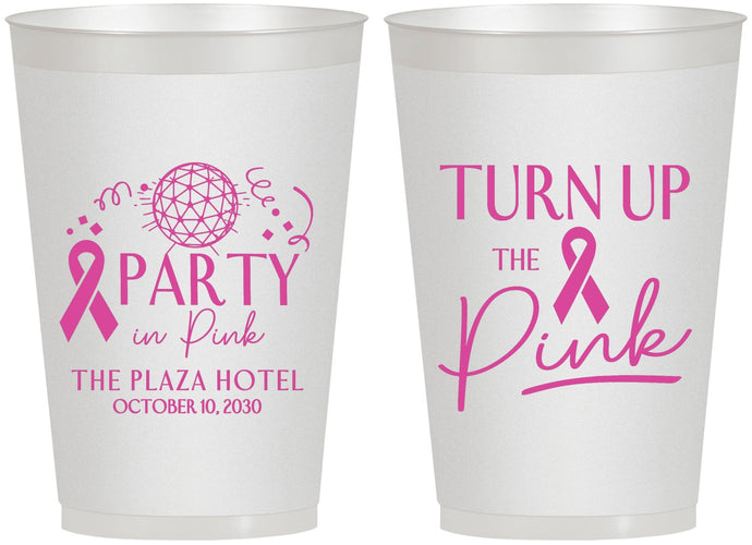 Personalized Awareness 12 oz Frosted Cups - Party In Pink | 230002