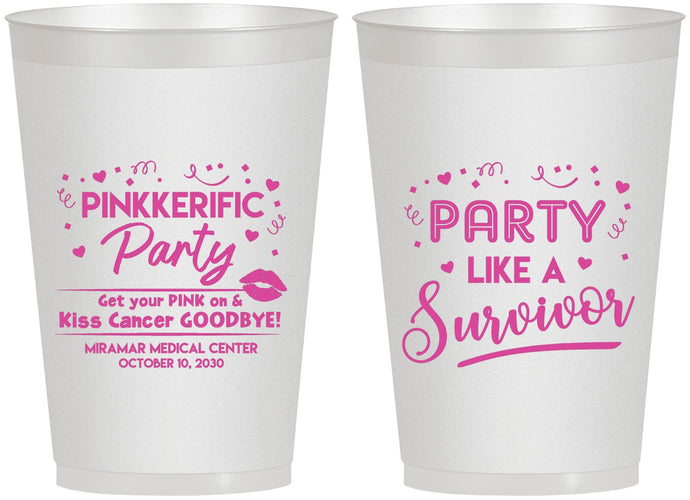 Personalized Awareness 12 oz Frosted Cups - Party Like A Survivor | 230003