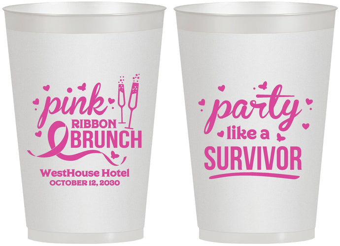 Personalized Awareness 12 oz Frosted Cups - Party Like A Survivor | 230005