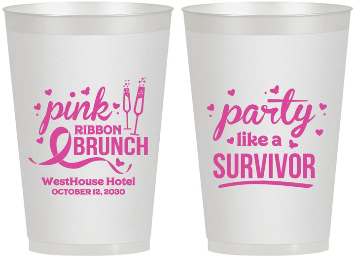Personalized Awareness 12 oz Frosted Cups - Party Like A Survivor | 230005