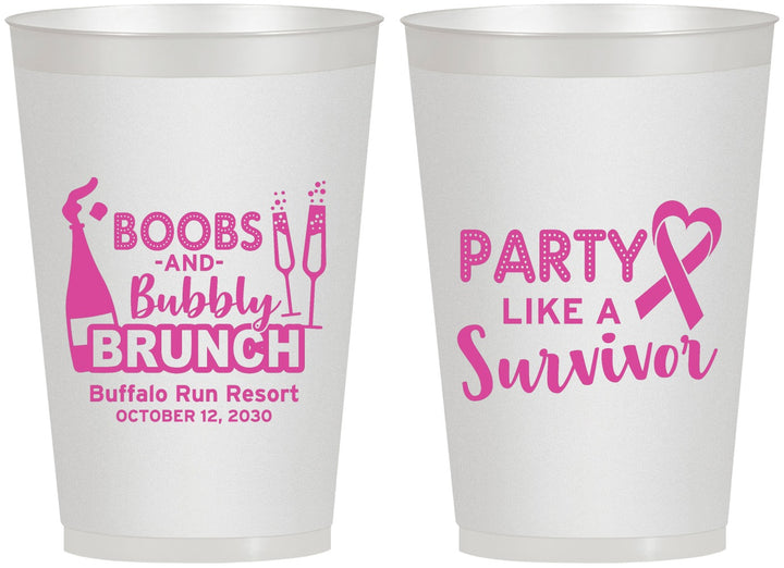 Personalized Awareness 12 oz Frosted Cups - Party Like A Survivor | 230006