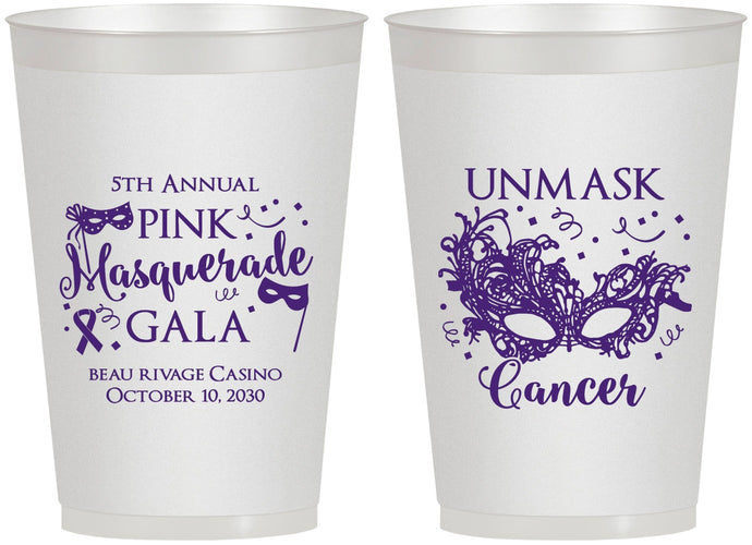 Personalized Awareness 12 oz Frosted Cups - Masquerade | 230008