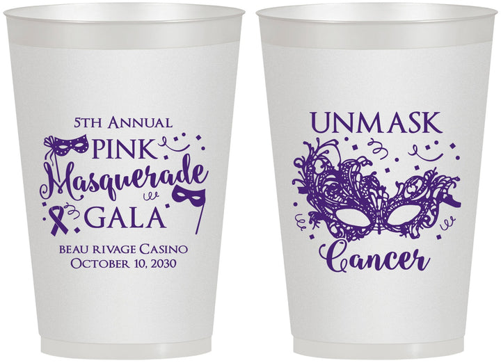 Personalized Awareness 12 oz Frosted Cups - Masquerade | 230008