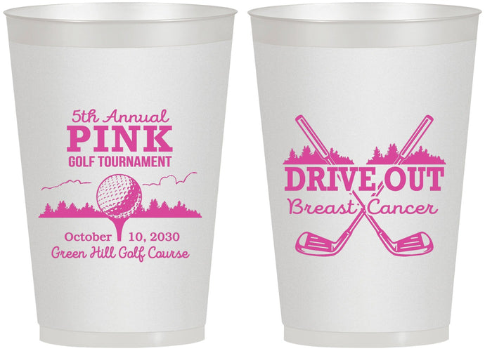 Personalized Awareness 12 oz Frosted Cups - Gold Drive Out | 230017