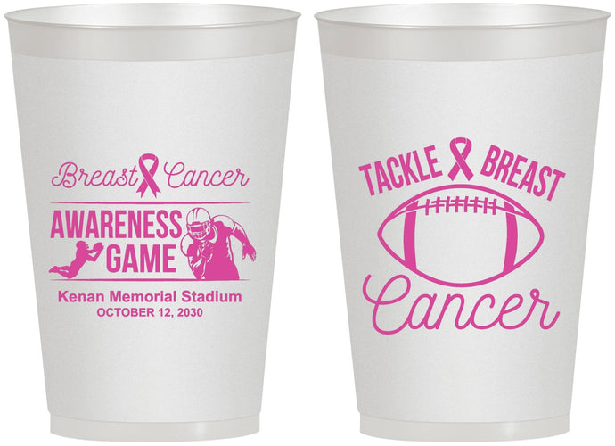 Personalized Awareness 12 oz Frosted Cups - Football Tackle | 230019