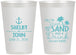 Personalized Wedding 12 oz Frosted Cups - Sun Sand Drink In My Hand | 233