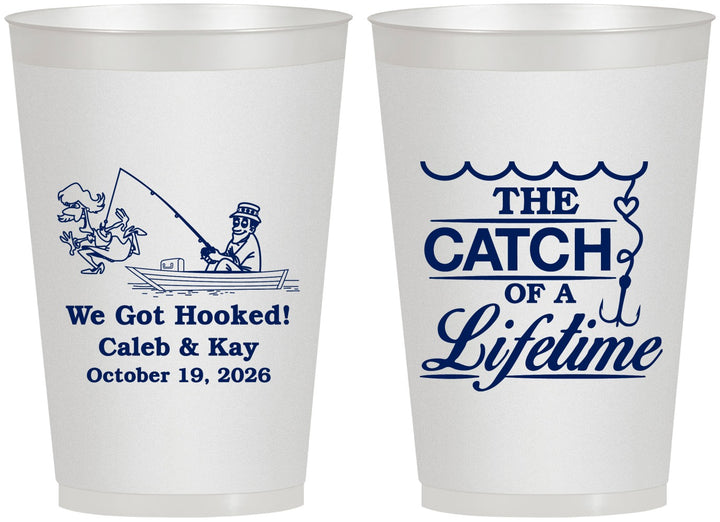 Personalized Wedding 12 oz Frosted Cups - Catch Of A Lifetime | 234