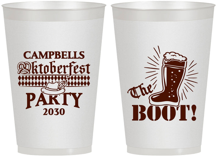 Personalized Oktoberfest 12 oz Frosted Cups - Boot | 240006