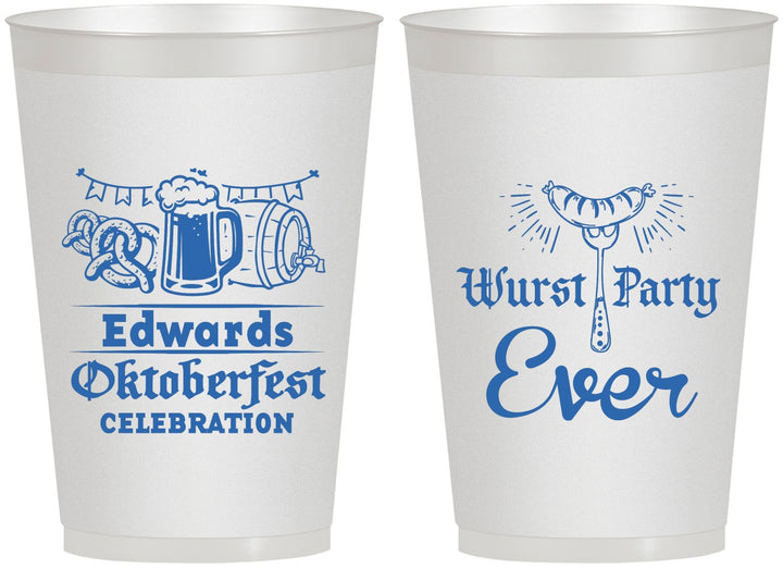 Personalized Oktoberfest 12 oz Frosted Cups - Wurst Party Ever | 240008