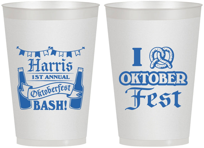 Personalized Oktoberfest 12 oz Frosted Cups - Pretzel | 240009