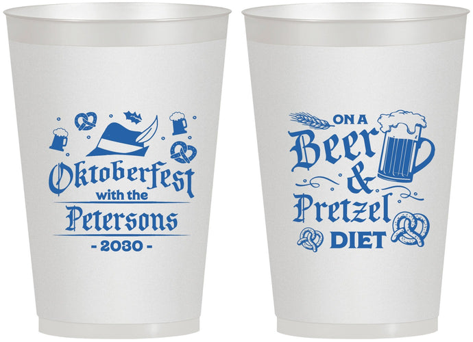 Personalized Oktoberfest 12 oz Frosted Cups - Pretzel | 240012