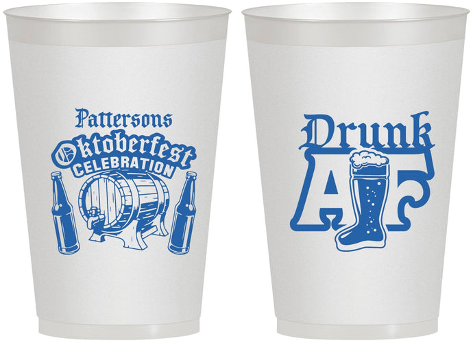Personalized Oktoberfest 12 oz Frosted Cups - Drunk Af | 240016