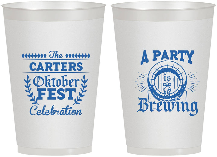 Personalized Oktoberfest 12 oz Frosted Cups - Beer Keg | 240017
