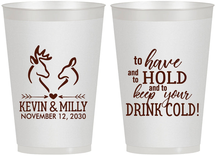 Personalized Wedding 12 oz Frosted Cups - To Have And To Hold | 250