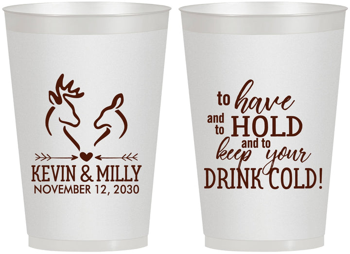 Personalized Wedding 12 oz Frosted Cups - To Have And To Hold | 250
