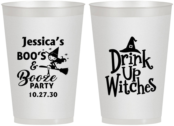 Personalized Halloween 12 oz Frosted Cups - Drink Up Witches | 250001