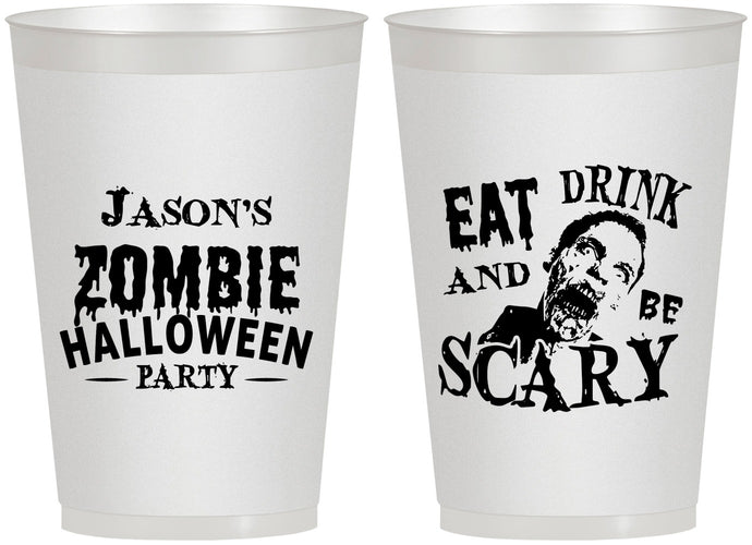 Personalized Halloween 12 oz Frosted Cups - Eat Drink Be Scary | 250003