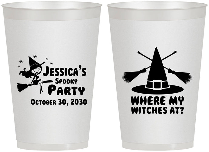 Personalized Halloween 12 oz Frosted Cups - Witches | 250005