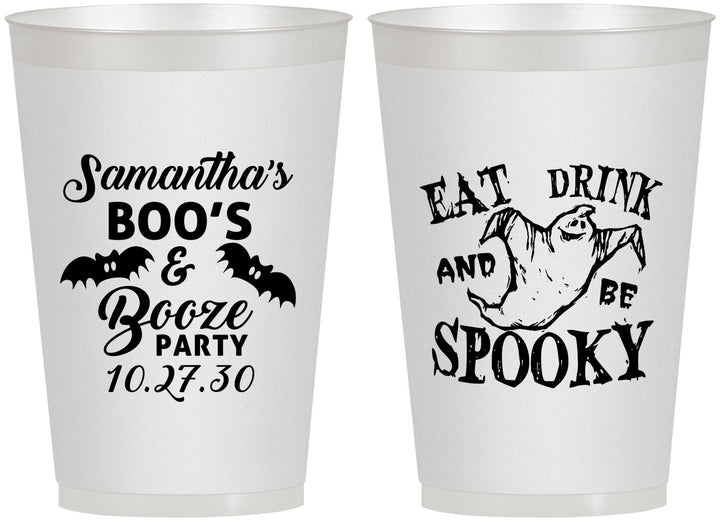 Personalized Halloween 12 oz Frosted Cups - Ghost Spooky Boo | 250007