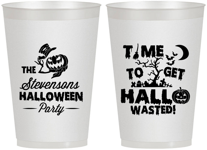 Personalized Halloween 12 oz Frosted Cups - Hallowasted Pumpkin | 250013