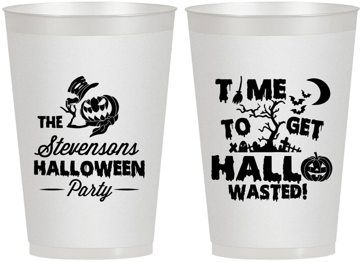 Personalized Halloween 12 oz Frosted Cups - Hallowasted Pumpkin | 250013